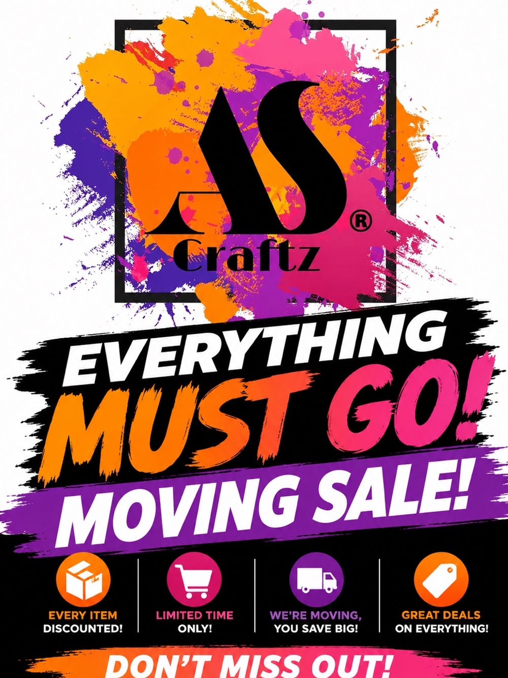 AS Craftz 'Everything Must Go' Moving Sale!